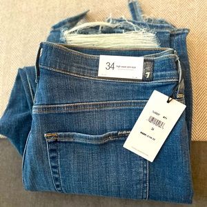 7 For All Mankind high waist slim kick- 34- medium-dark blue